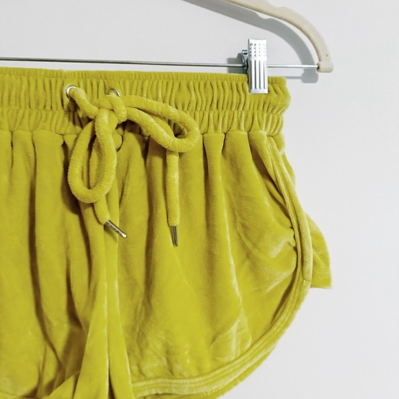 Mikoh - Yellow Velour Drawstring Shorts - Picture 2 of 3